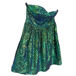 A'gaci Y2K Bubble Dress Sequin‎ Festival Concert Prom Mermaidcore Sparkle M